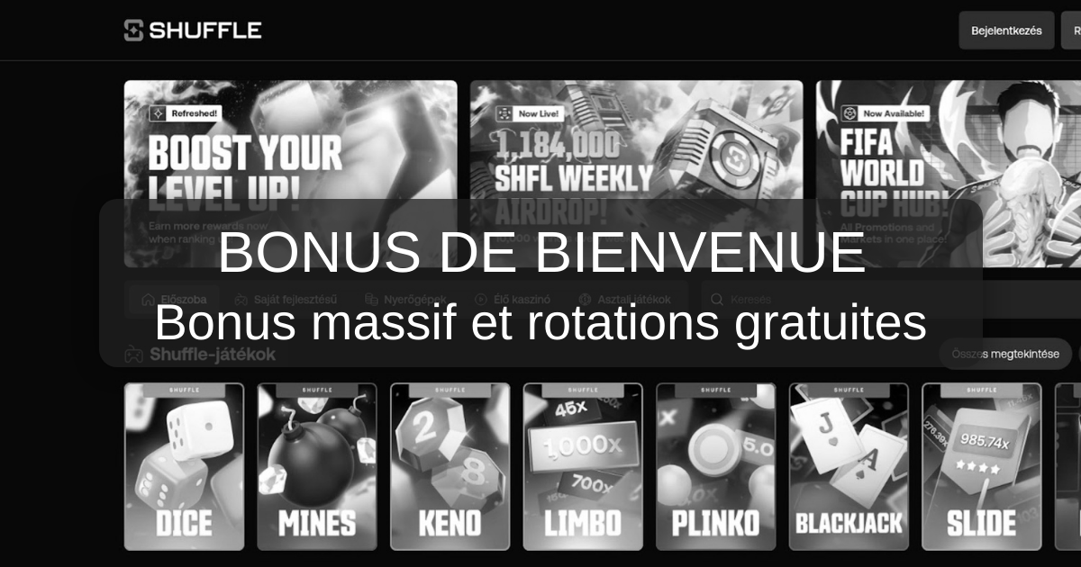 Shuffle Casino welcome bonus